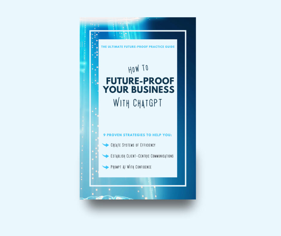 A book mock up for 'How to Future-Proof Your Business With ChatGPT'